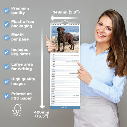 Avonside Labrador Retriever Bruin Kalender 2027 Slimline