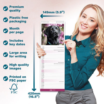 Avonside Labrador Retriever Zwart Kalender 2026 Slimline