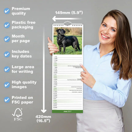 Avonside Labrador Retriever Zwart Kalender 2027 Slimline