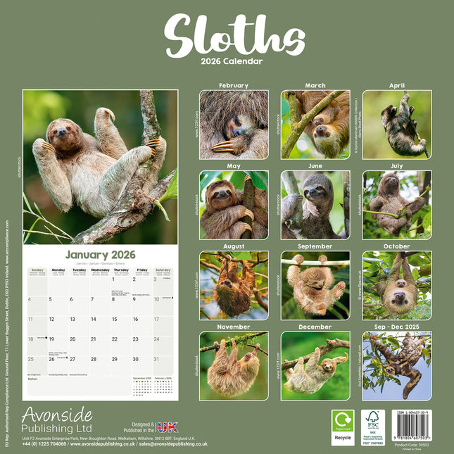 Avonside Luiaard Kalender 2026