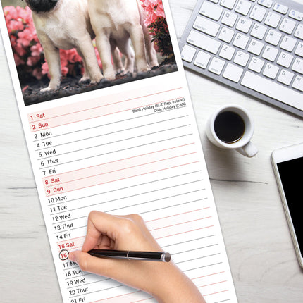 Avonside Mopshond Kalender 2026 Slimline