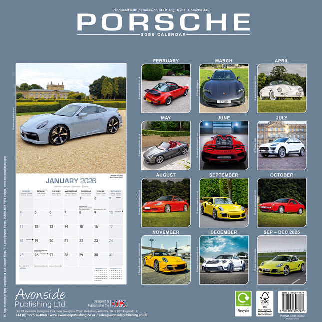 Avonside Porsche Kalender 2026