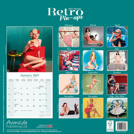 Avonside Retro Pin Ups Kalender 2027