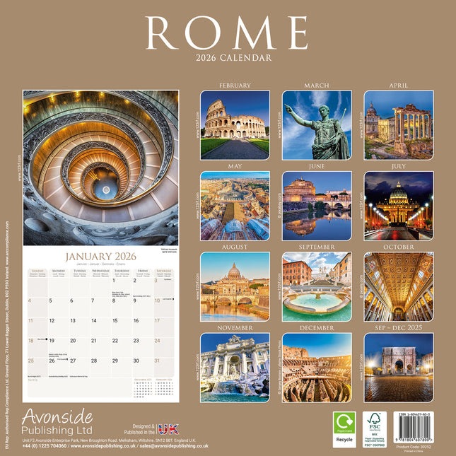 Avonside Rome Kalender 2026
