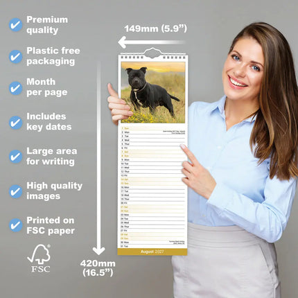 Avonside Staffordshire Bull Terrier Kalender 2027 Slimline