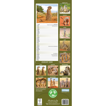 Avonside Stokstaartjes Kalender 2026 Slimline