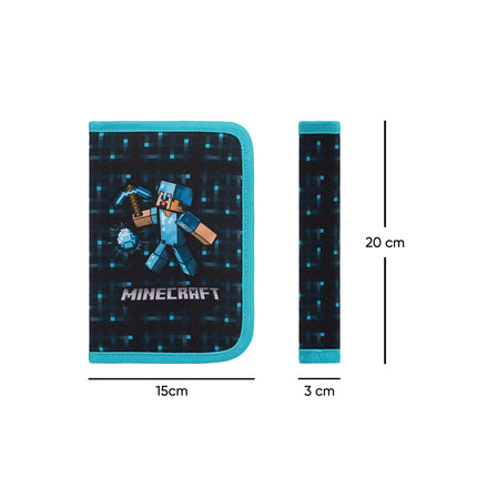 Baagl Baagl Etui - Pennenzak Minecraft Blue Axe 1-rits