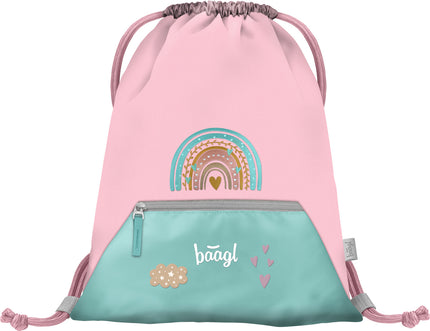 Baagl Baagl Gymtas Roze Regenboog met Rits
