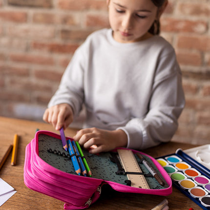 Baagl Baagl Luxe Etui - Pennenzak Flamingo 3-ritsen