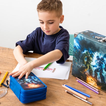 Baagl Baagl Luxe Etui - Pennenzak Robots 3-ritsen