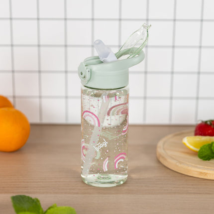 Baagl Baagl Regenboog Drinkfles 500ml met Rietje