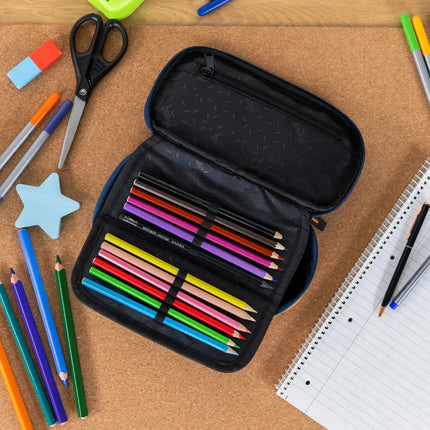 Baagl Baagl School etui Duo Kleur Blauw/Bruin 1-rits