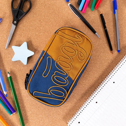 Baagl Baagl School etui Duo Kleur Blauw/Bruin 1-rits