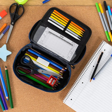 Baagl Baagl School etui Duo Kleur Blauw/Bruin 1-rits