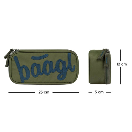 Baagl Baagl School etui Olive 1-rits