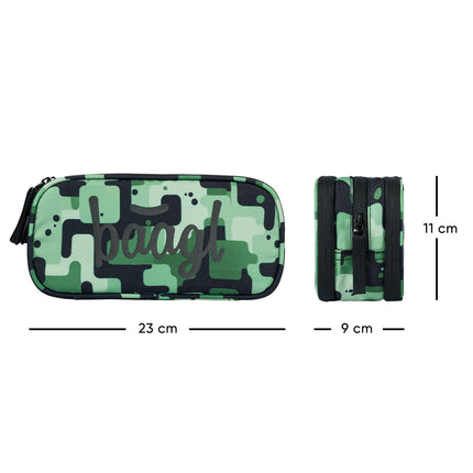 Baagl Baagl Student Etui Groen 3-ritsen