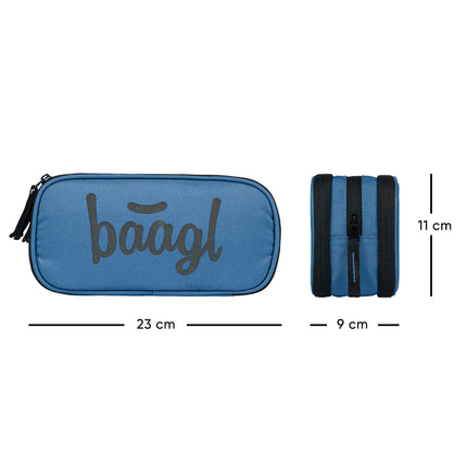 Baagl Baagl Student etui Oceaan Blauw 3-ritsen
