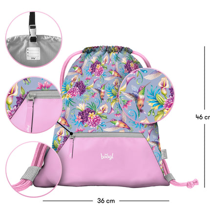 Baagl Hummingbird Gymtas met Rits
