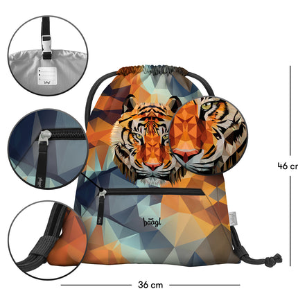 Baagl Tijger Gymtas met Rits