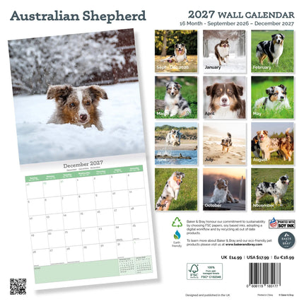 Baker & Bray Australian Shepherd Kalender 2027