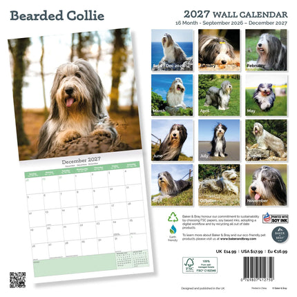 Baker & Bray Bearded Collie Kalender 2027