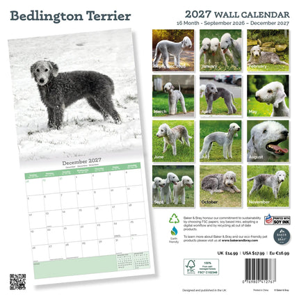 Baker & Bray Bedlington Terrier Kalender 2027