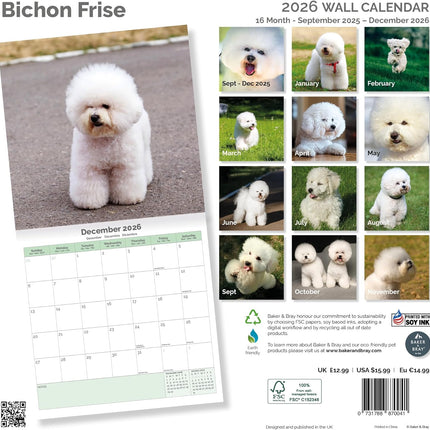 Baker & Bray Bichon Frise Kalender 2026