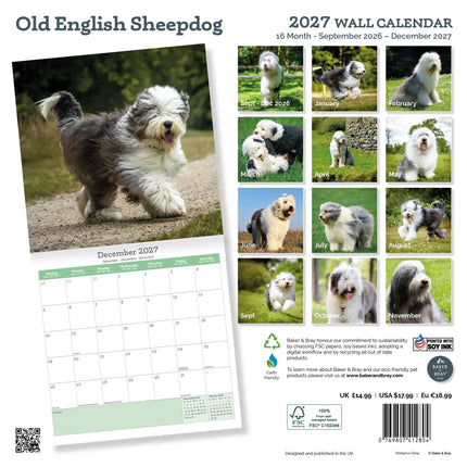 Baker & Bray Bobtail / Old English Sheepdog Kalender 2027