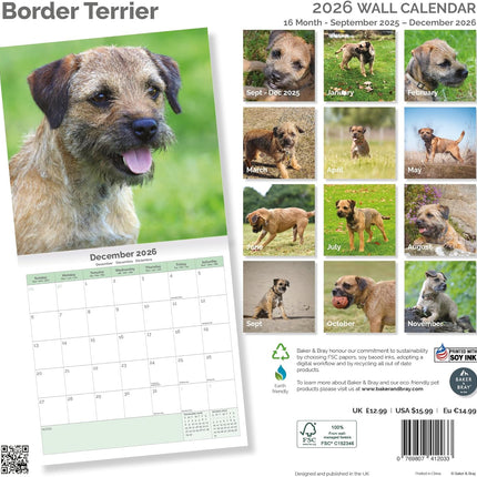 Baker & Bray Border Terrier Kalender 2026