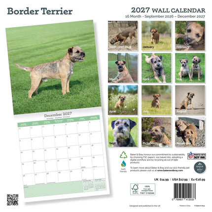 Baker & Bray Border Terrier Kalender 2027
