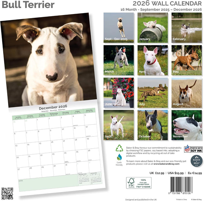 Baker & Bray Bull Terrier Kalender 2026