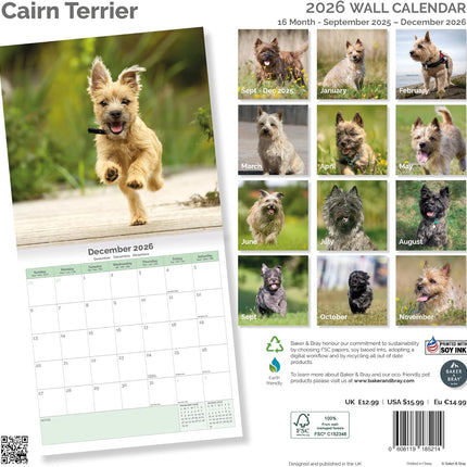 Baker & Bray Cairn Terrier Kalender 2026