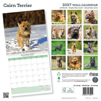 Baker & Bray Cairn Terrier Kalender 2027