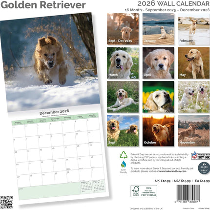 Baker & Bray Golden Retriever Kalender 2026