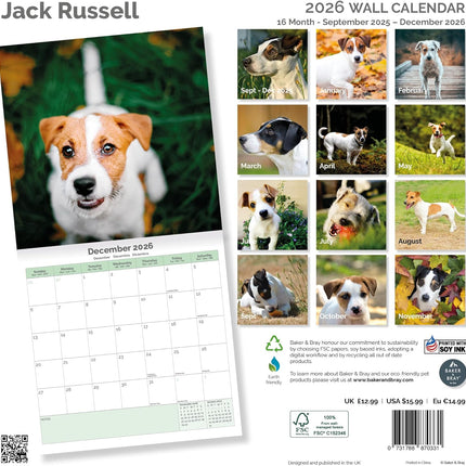 Baker & Bray Jack Russell Terrier Kalender 2026