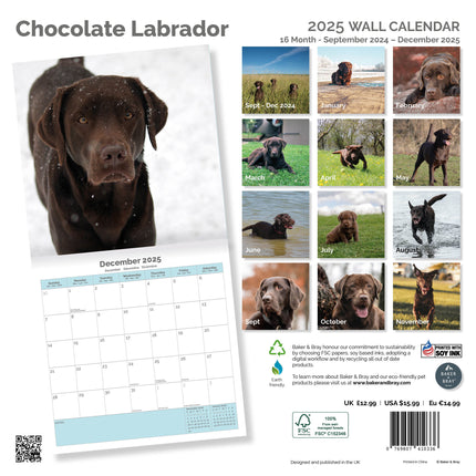 Baker & Bray Labrador Retriever Bruin Kalender 2025