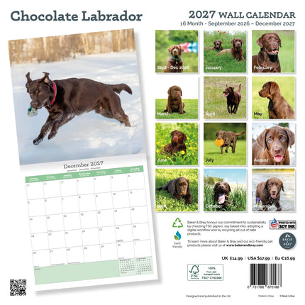 Baker & Bray Labrador Retriever Bruin Kalender 2026