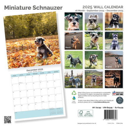 Baker & Bray Miniatuur Schnauzer Kalender 2025