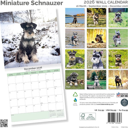Baker & Bray Miniatuur Schnauzer Kalender 2026