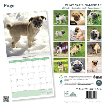 Baker & Bray Mopshond Kalender 2027
