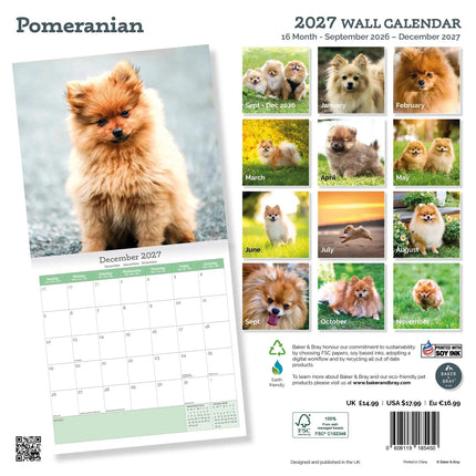 Baker & Bray Pomeranian Kalender 2027