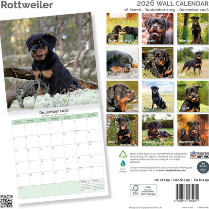 Baker & Bray Rottweiler Kalender 2026