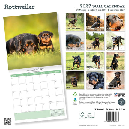 Baker & Bray Rottweiler Kalender 2026
