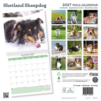 Baker & Bray Shetland Sheepdog Kalender 2027