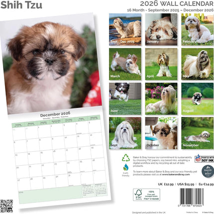 Baker & Bray Shih Tzu Kalender 2026
