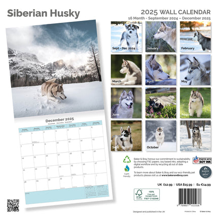 Baker & Bray Siberische Husky Kalender 2025