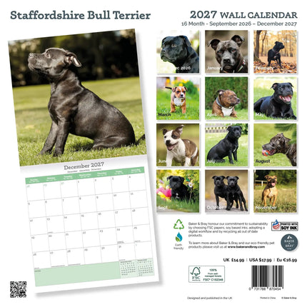 Baker & Bray Staffordshire Bull Terrier Kalender 2027