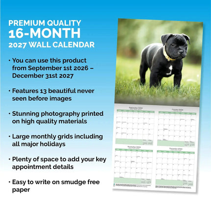 Baker & Bray Staffordshire Bull Terrier Puppies Kalender 2027