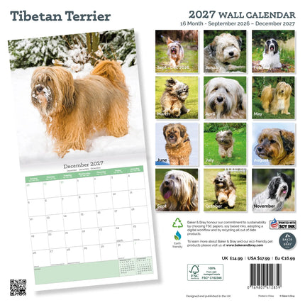 Baker & Bray Tibetaanse Terrier Kalender 2027