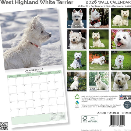 Baker & Bray West Highland White Terrier Kalender 2026